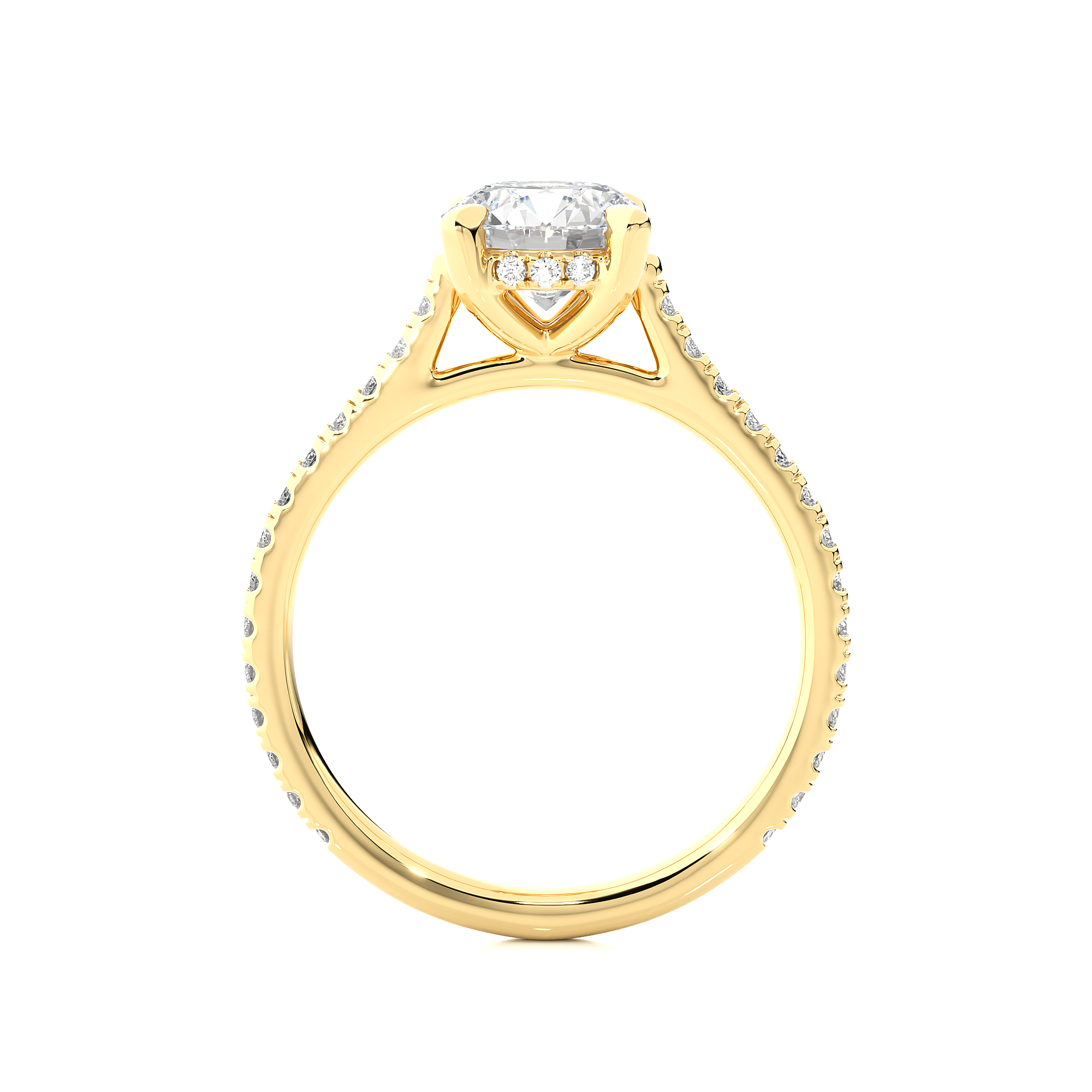 1.58Ct Round Cut Solitaire diamond Ring in 14Kt Yellow Gold - Blu Diamonds