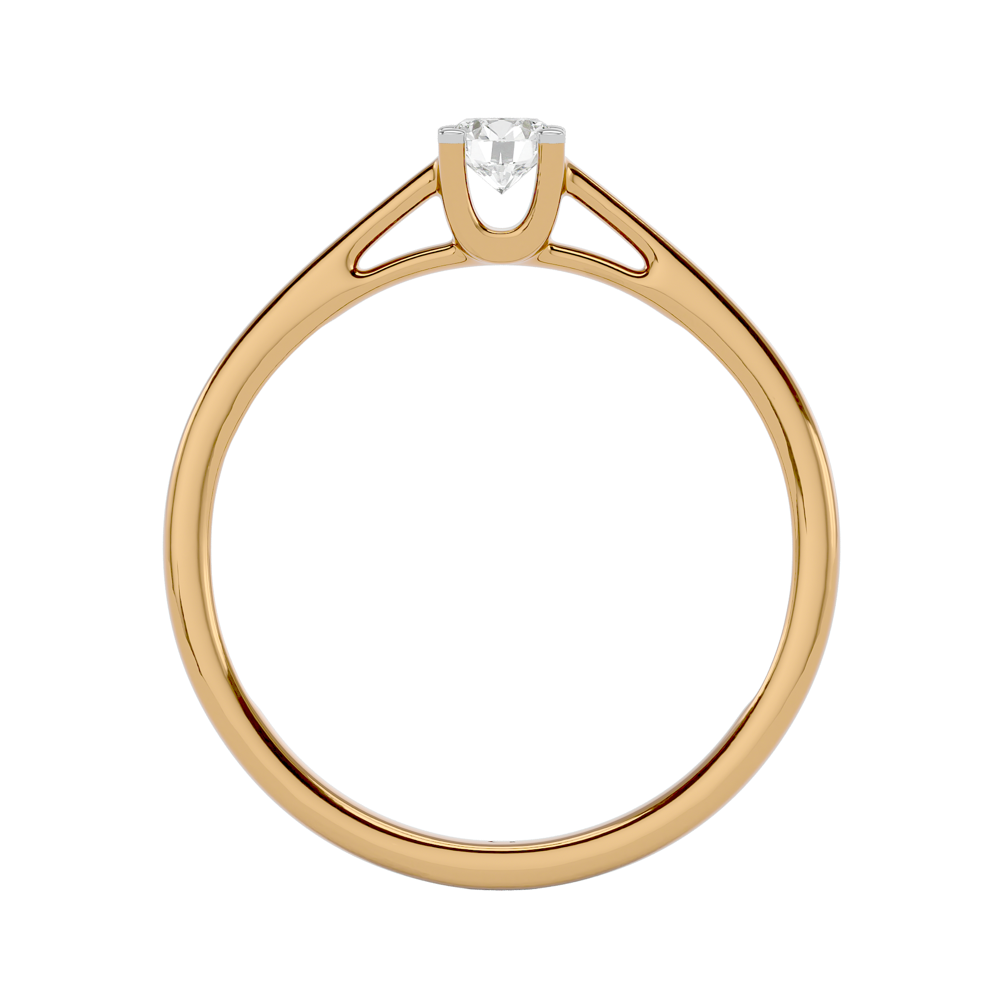 14Kt Yellow gold lab grown diamond ring 0.17 Ct - Blu Diamonds