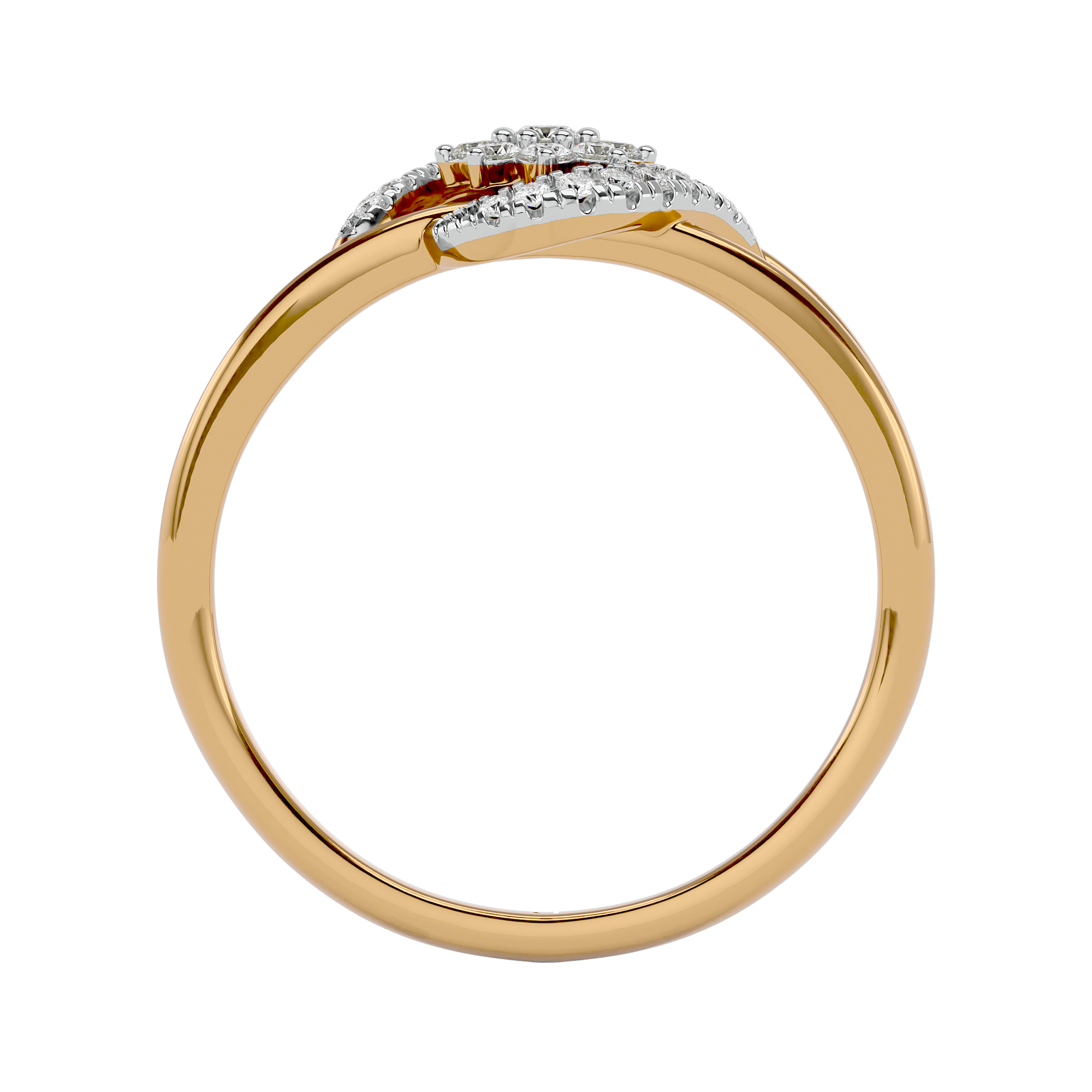 0.17 Carat Diamond Ring in 14kt Yellow Gold For Women - Blu Diamonds