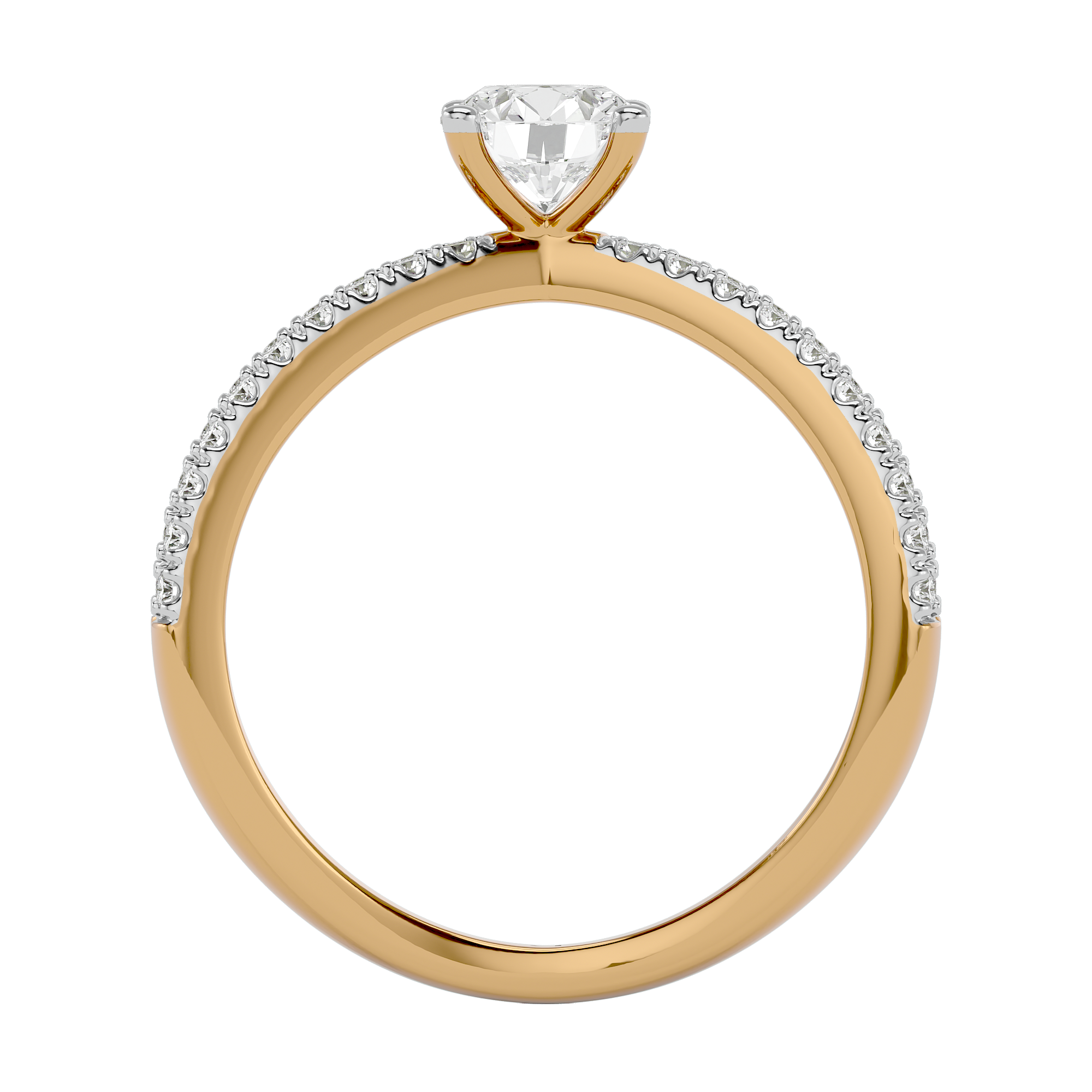 0.75 Ct Solitaire Lab Grown Diamond Ring in 14Kt Yellow Gold 