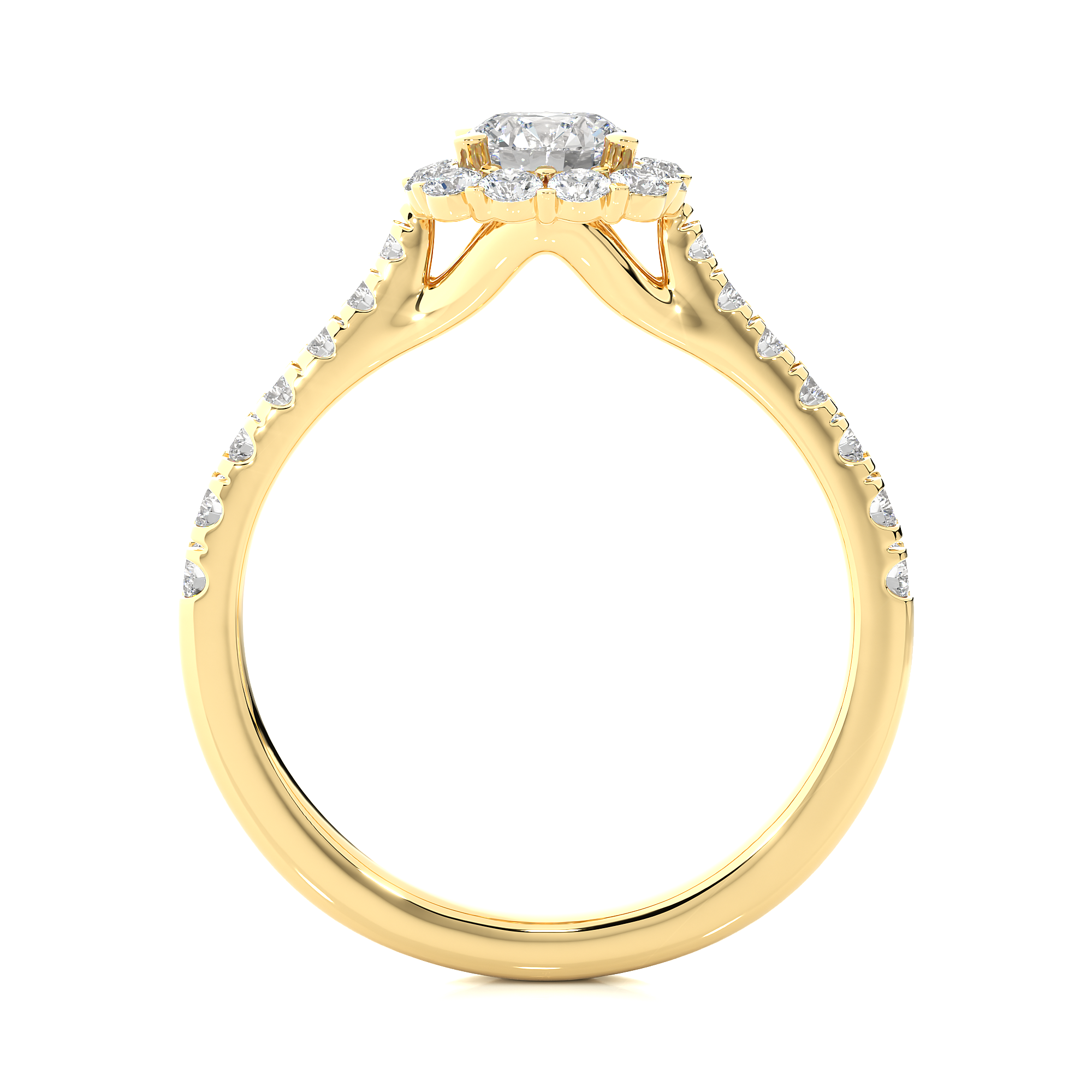 1.10Ct Round Cut Solitaire Diamond Ring in Yellow Gold - Blu Diamonds