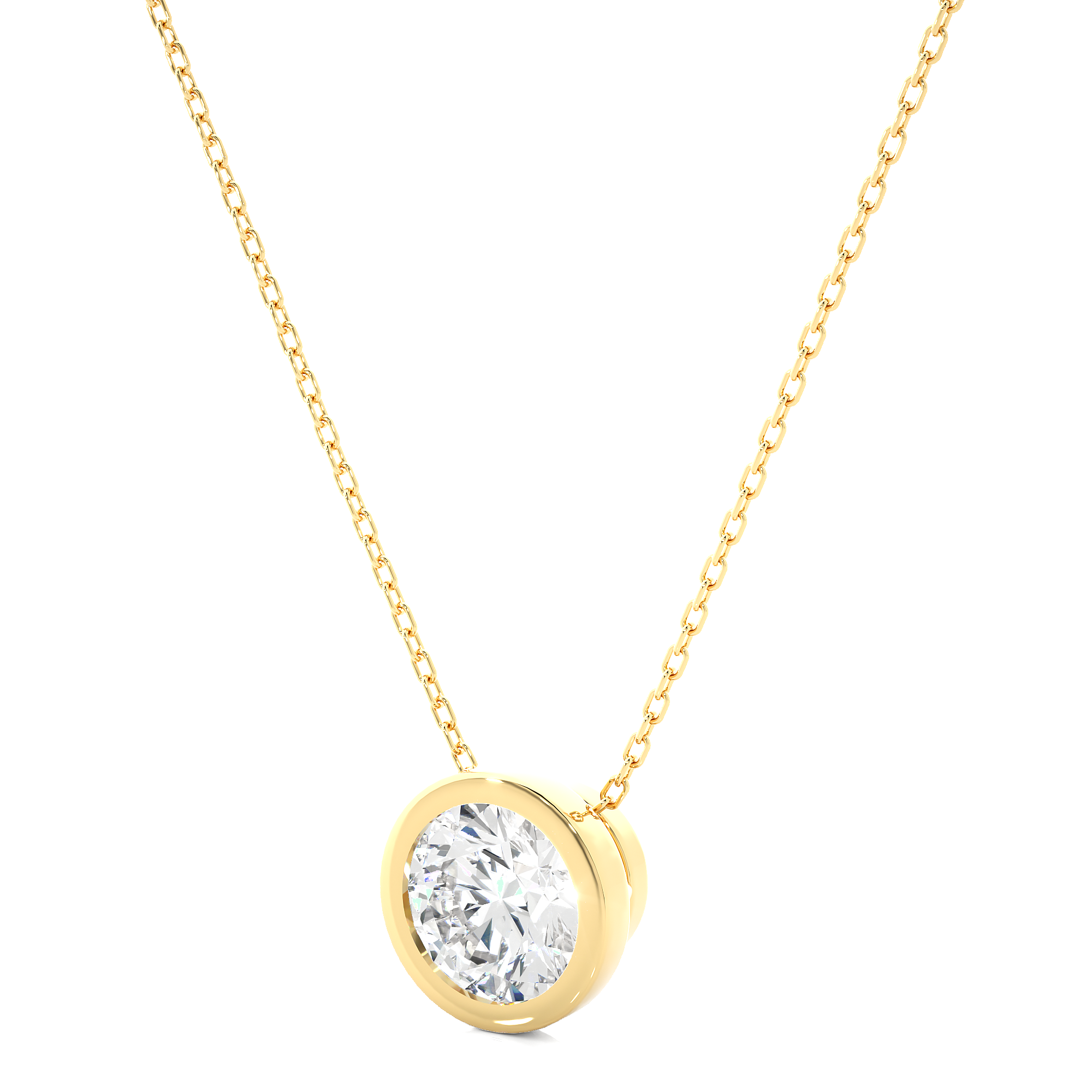 1.08Ct Princess Cut Diamond Pendant in 14Kt Gold - Blu Diamonds