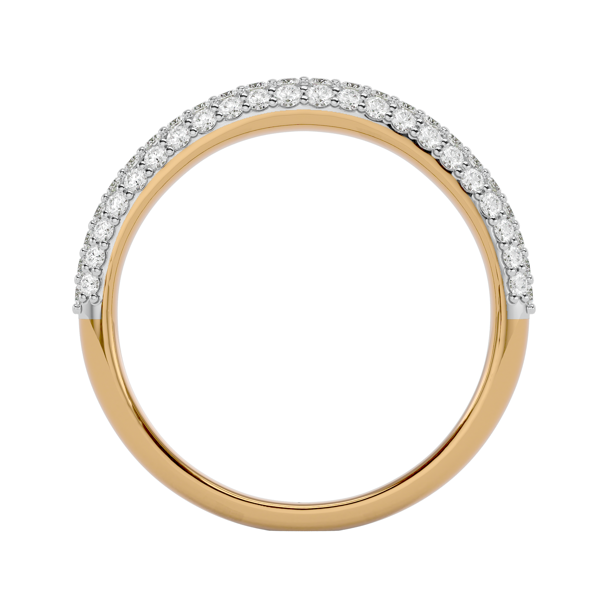 1 Carat Round Cut Diamond Ring in 14kt Yellow Gold - Blu Diamonds
