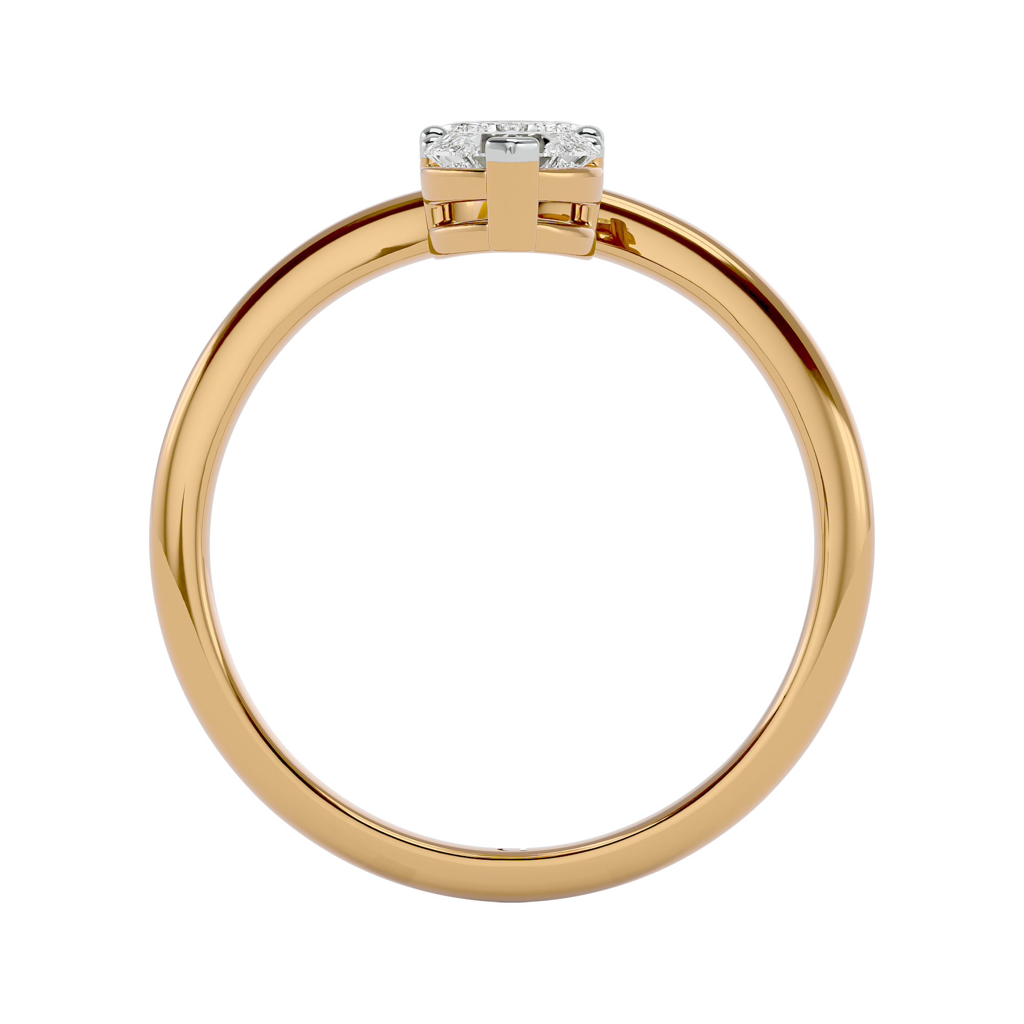 0.66Ct Heart Shaped Promise Ring in 14Kt Yellow Gold - Blu Diamonds