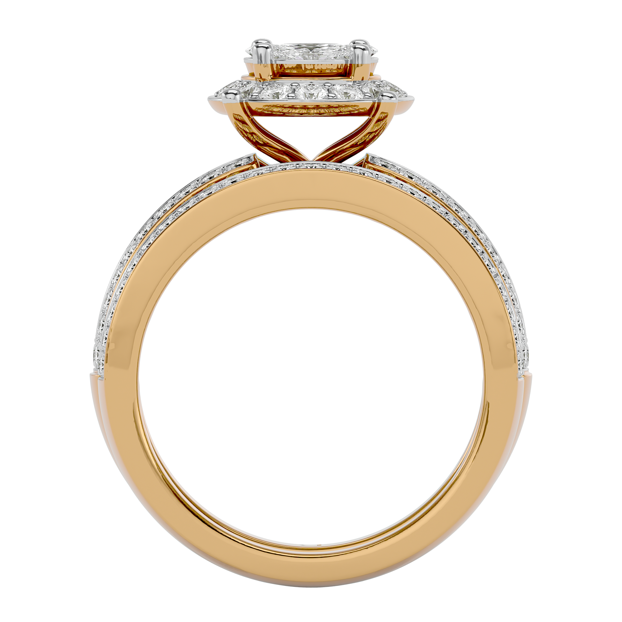 1.76 Ct Princess Cut Engagement Ring in 14Kt Yellow Gold - Blu Diamonds