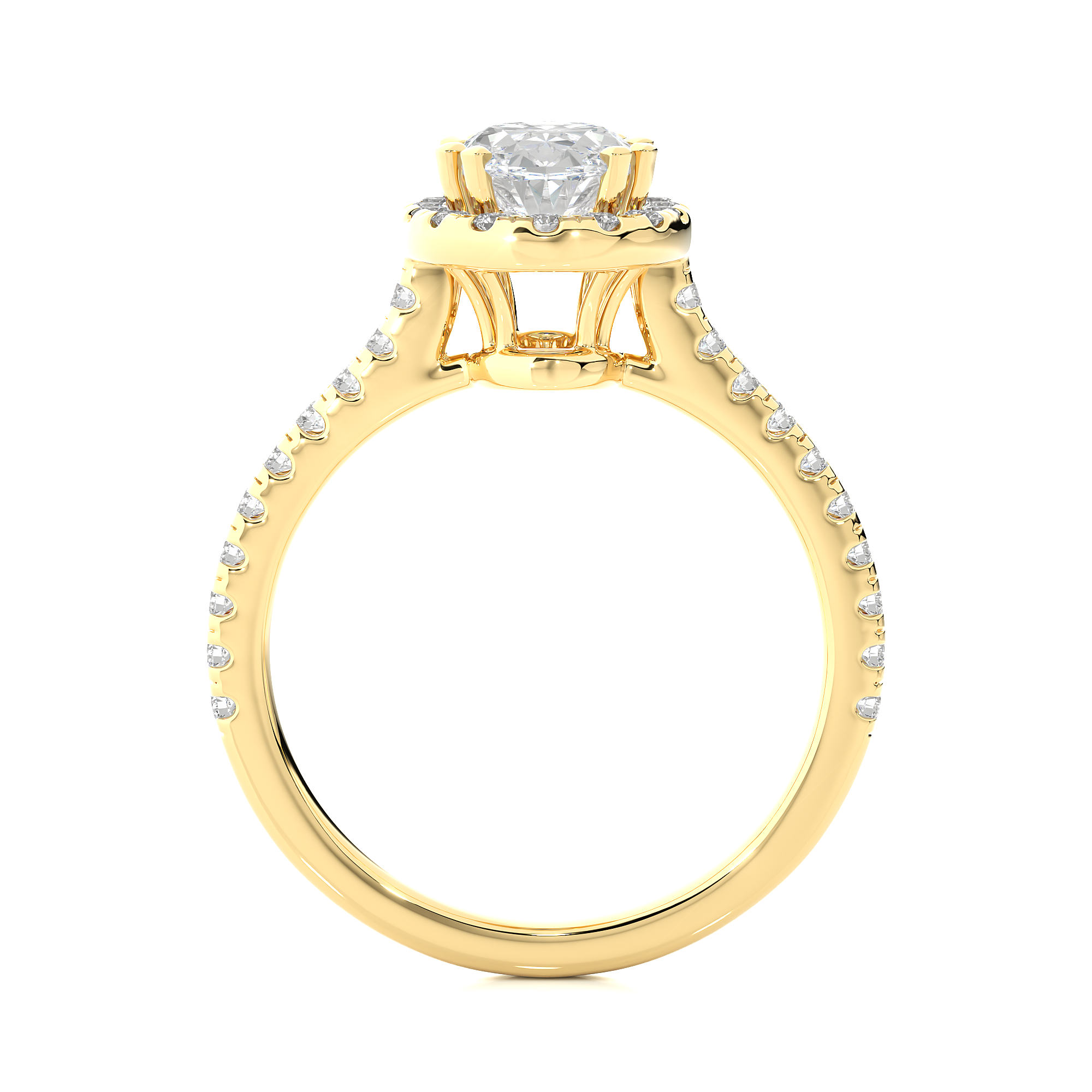 1.49Ct Oval Shaped Solitaire Diamond Ring in 14Kt Yellow Gold - Blu Diamonds