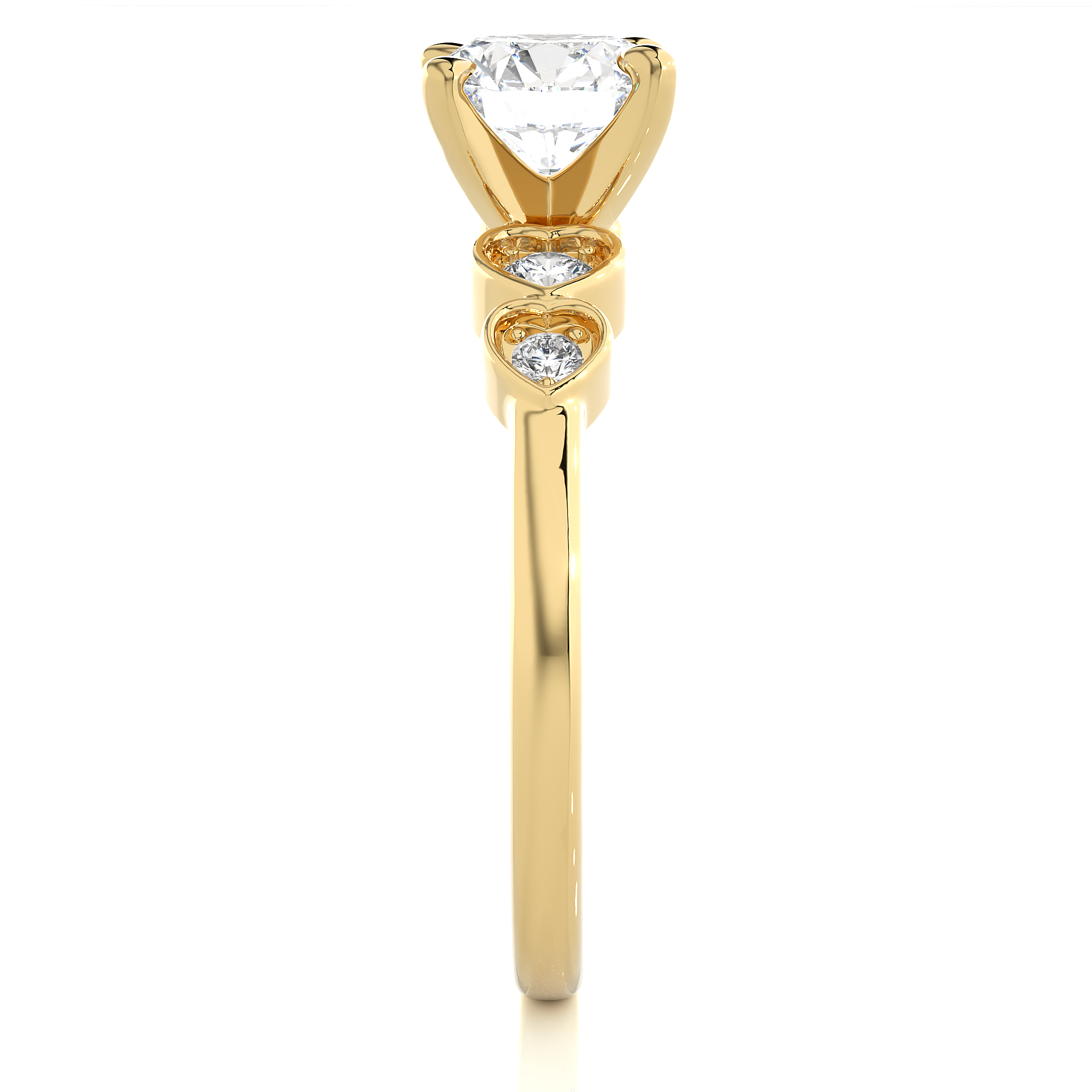 1.21 Ct Round Solitaire Diamond Ring in 14Kt Yellow Gold - Blu Diamonds