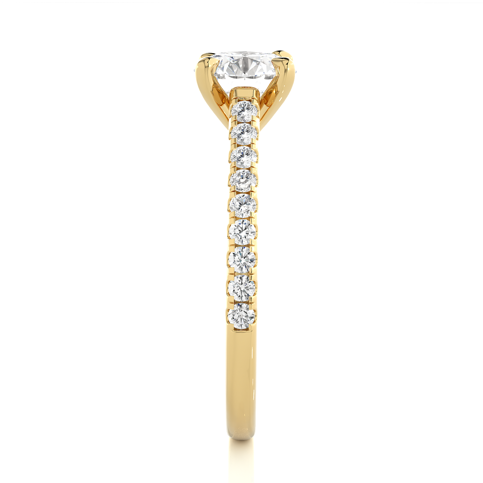  Yellow Gold 1.36Ct Round Solitaire Diamond Ring - Blu Diamonds