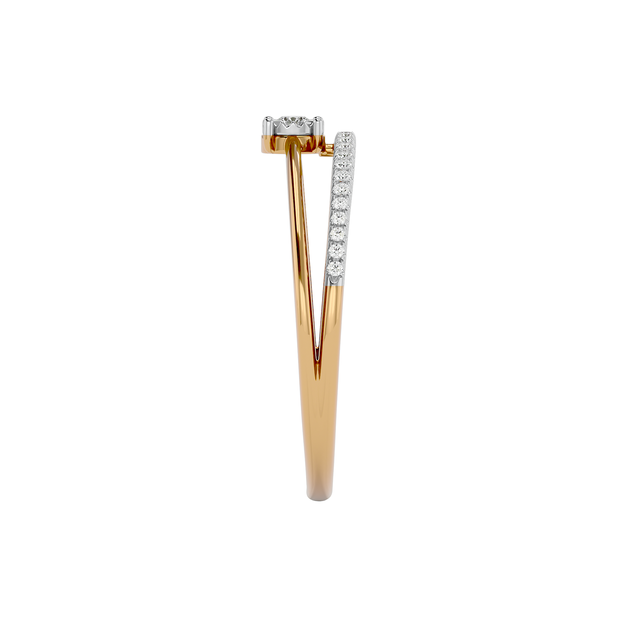 0.13 Ct Lab Grown Diamond Ring in yellow gold - Blu Diamonds