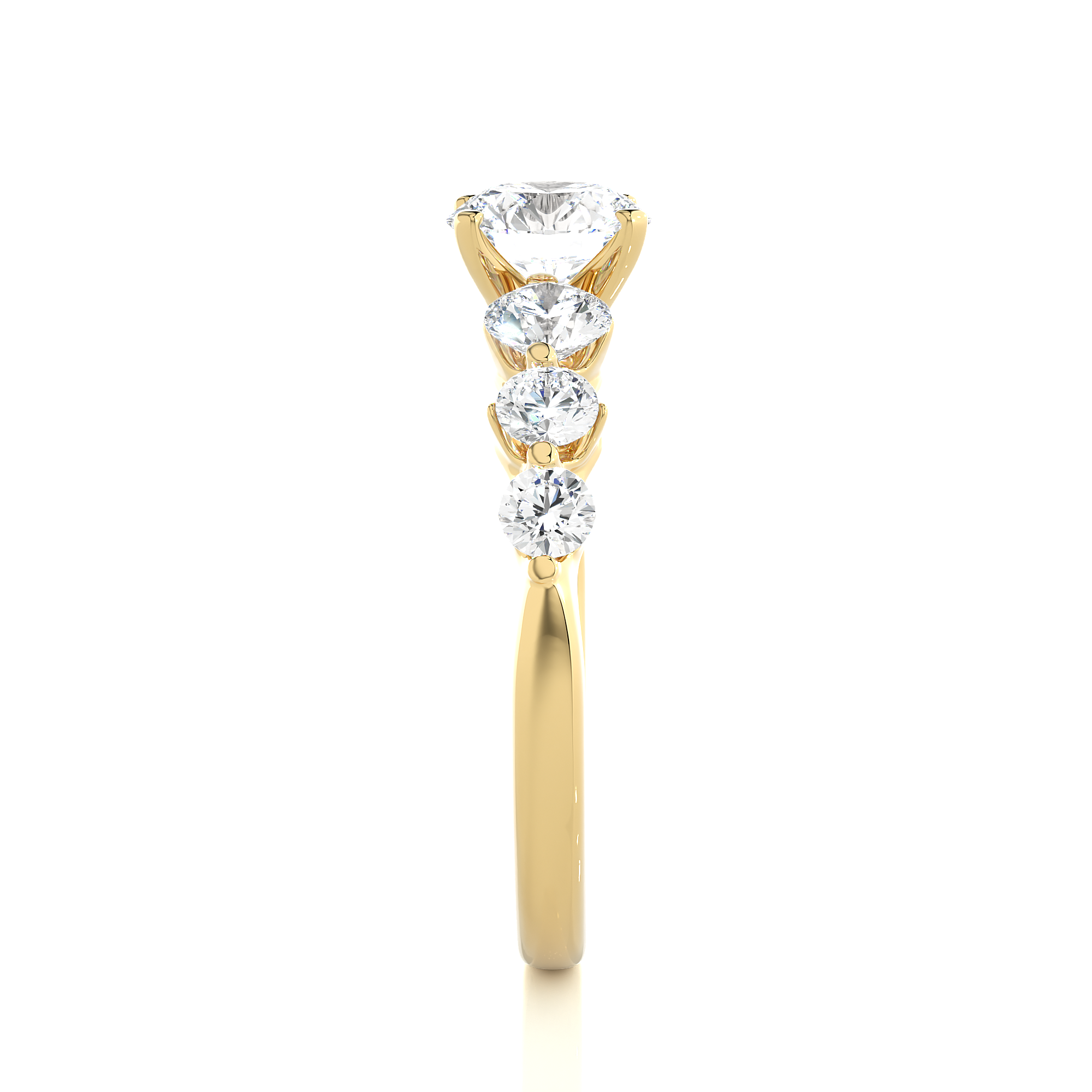 Yellow Gold Round Cut 1.43Ct Solitaire Diamond Ring - Blu Diamonds