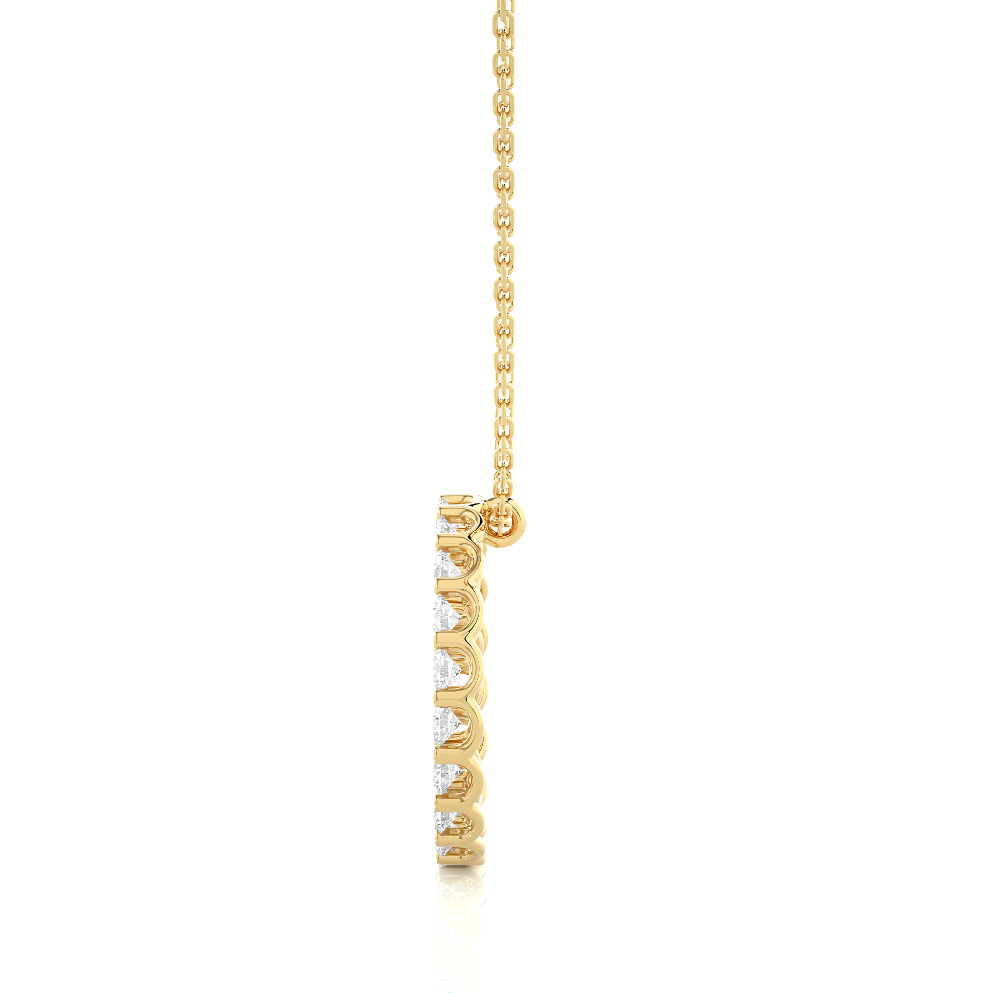 1.64Ct Round Lab Grown Diamond Pendant in 14Kt Yellow Gold - Blu Diamonds