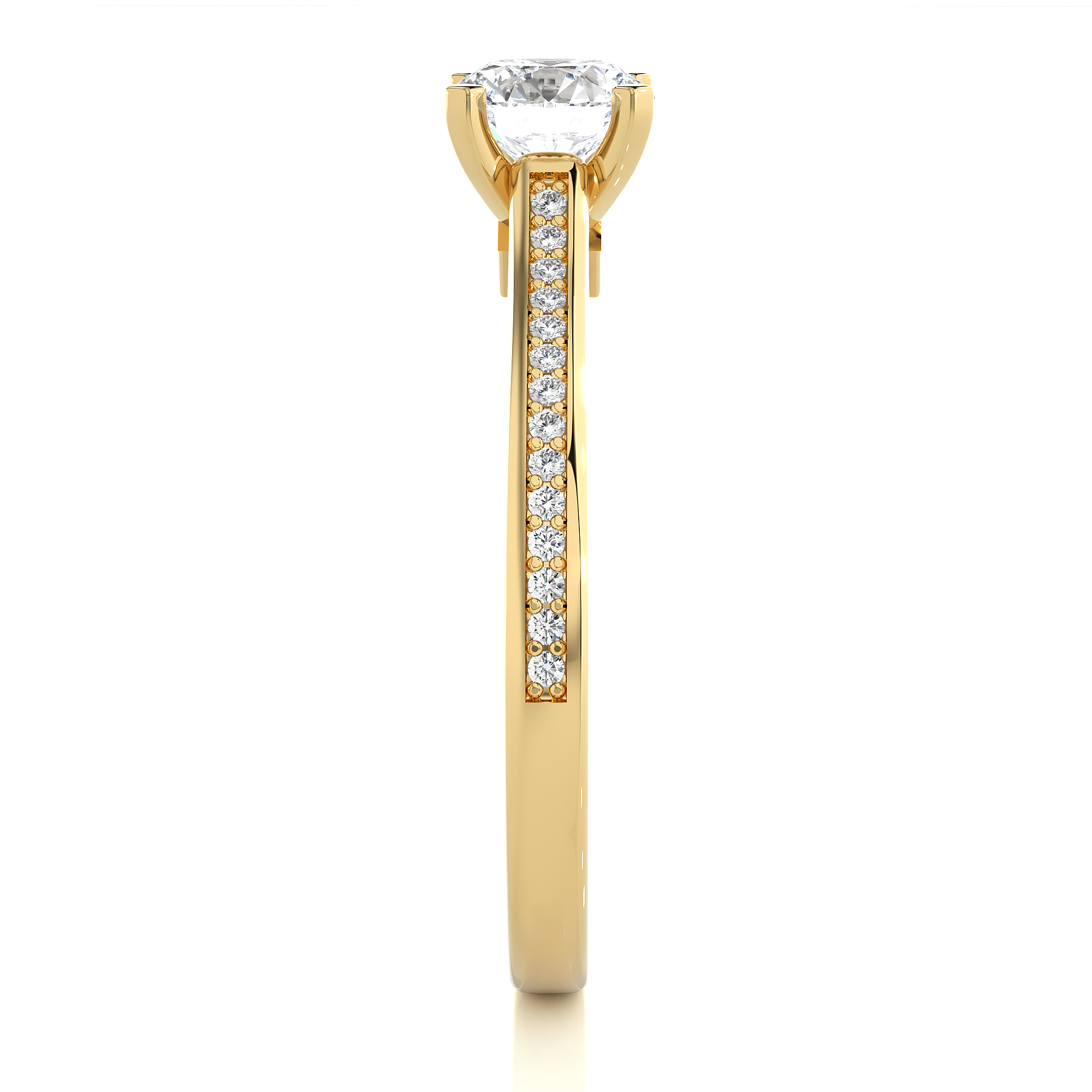 0.75Ct Round Solitaire Diamond Ring in 14Kt Yellow Gold - Blu Diamonds