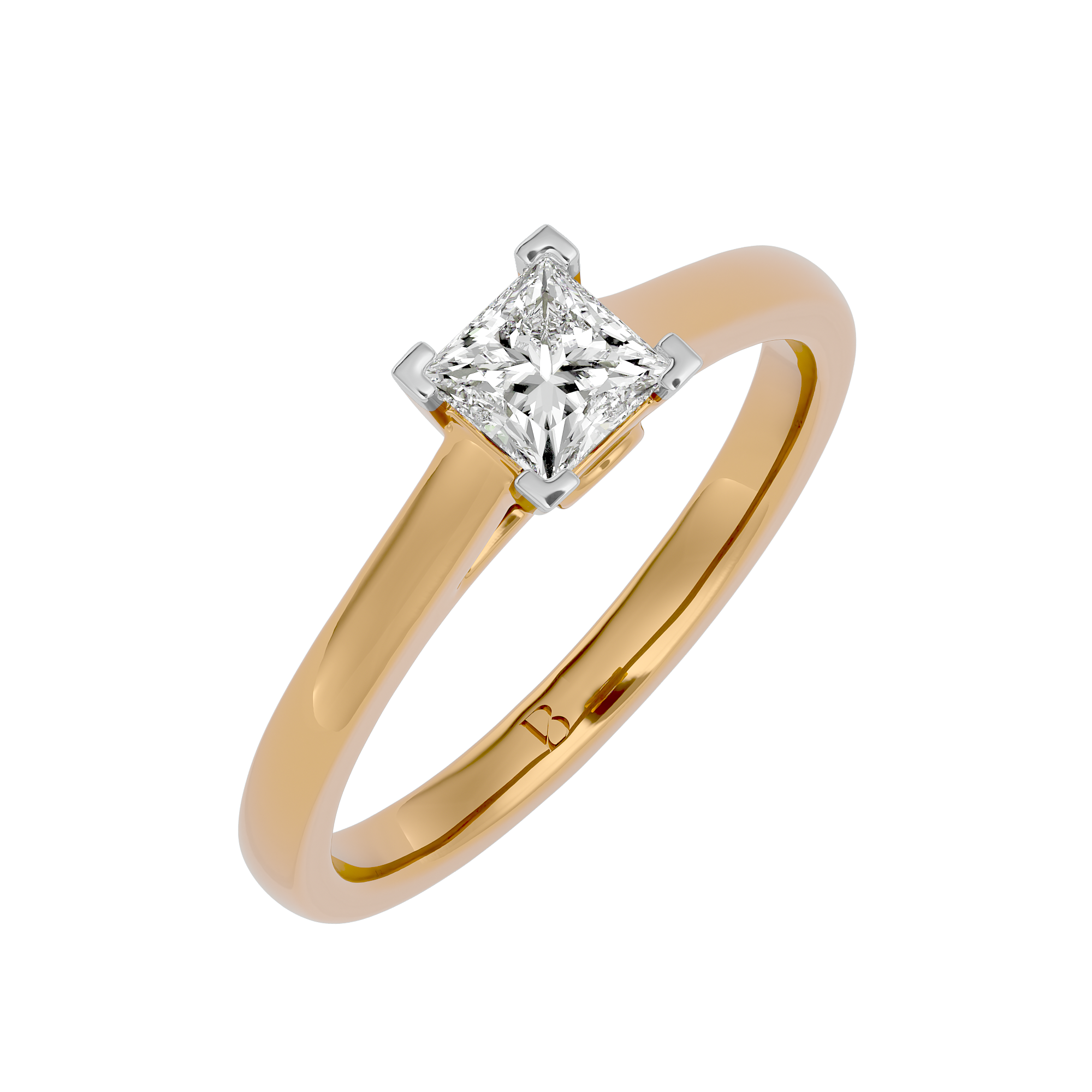 Solitaire 14 Kt Yellow Gold Lab Grown Diamond Ring - Blu Diamonds