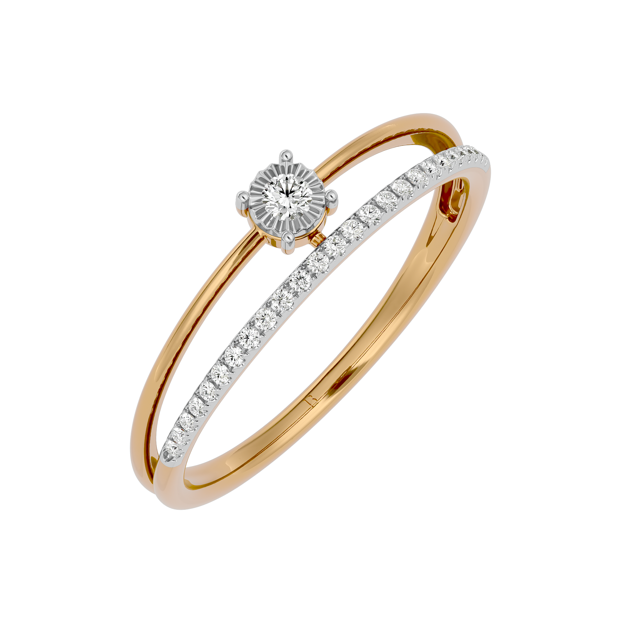 Yellow gold 0.13 Ct Lab Grown Diamond Ring  - Blu Diamonds