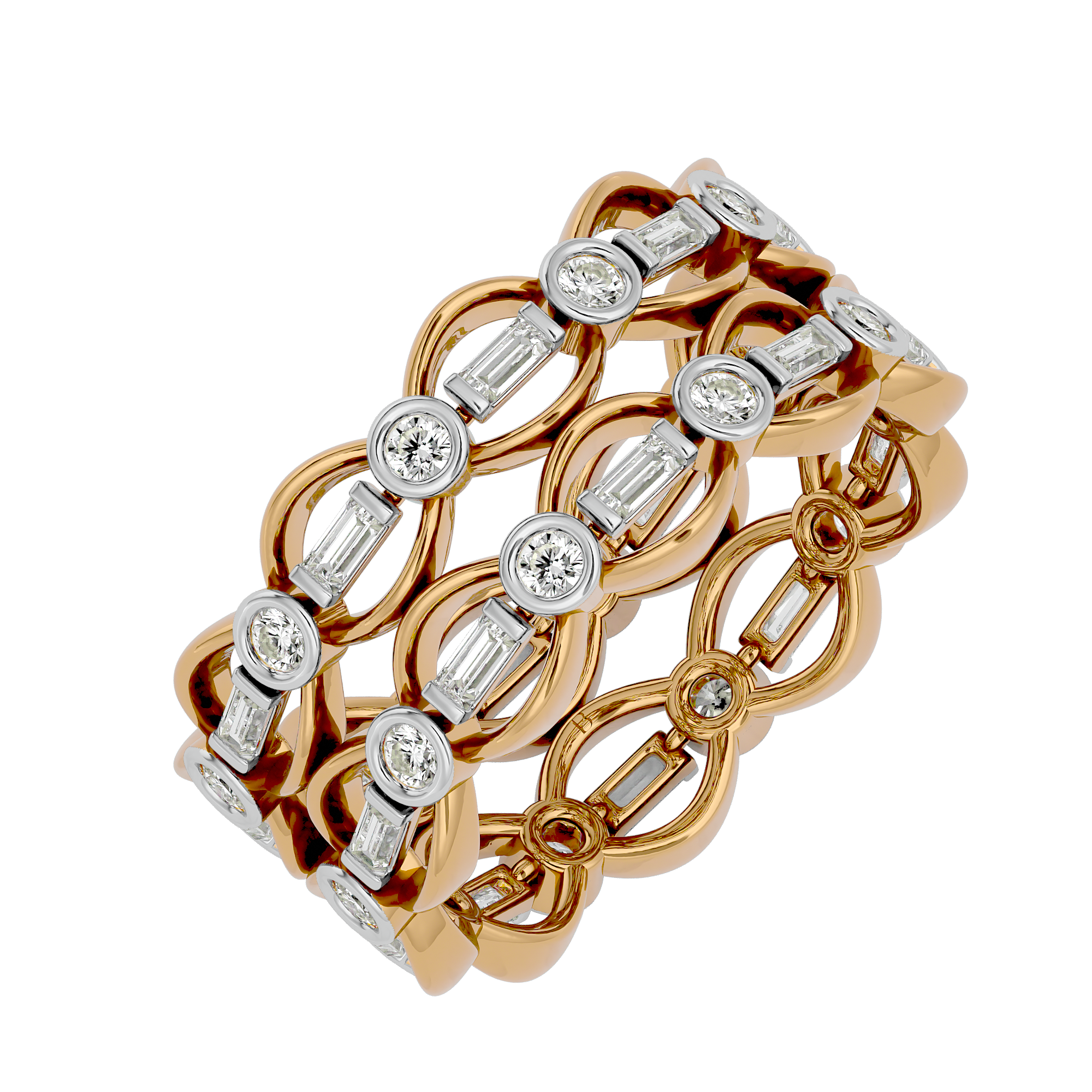 Yellow Gold Baguette Cut Diamond Eternity Ring - Blu Diamonds