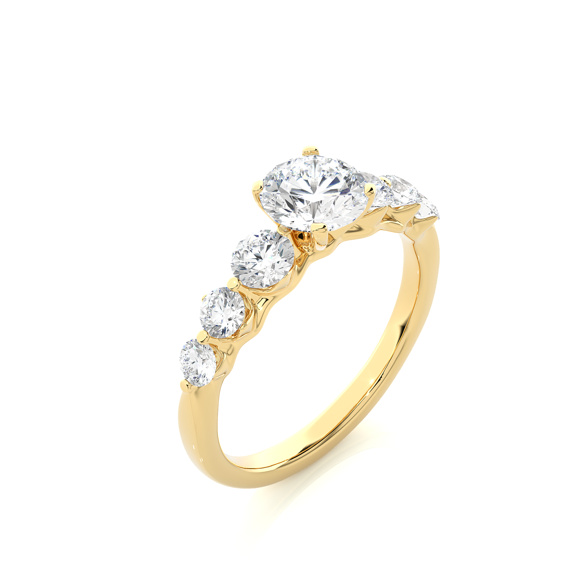 Round Cut 1.43Ct Solitaire Diamond Ring in Yellow Gold - Blu Diamonds