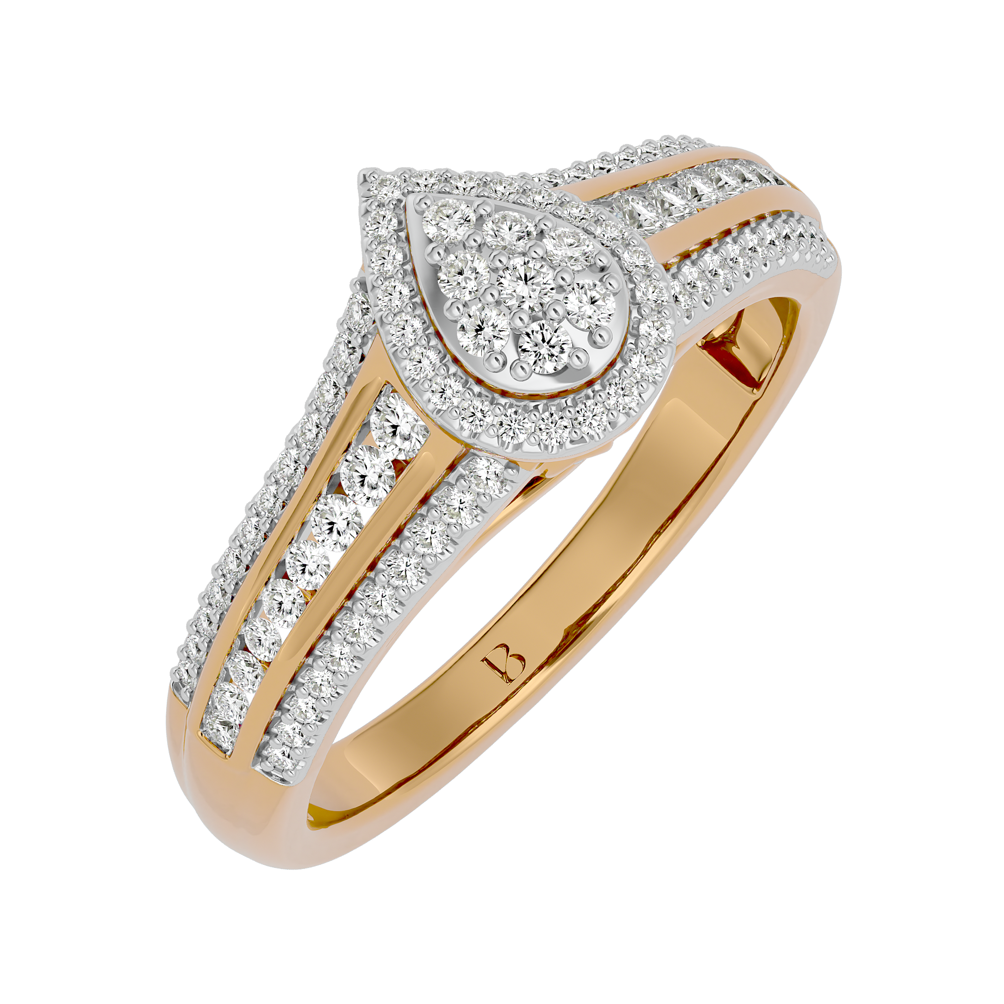 0.53Ct Round Engagement Ring in 14Kt Gold - Blu Diamonds