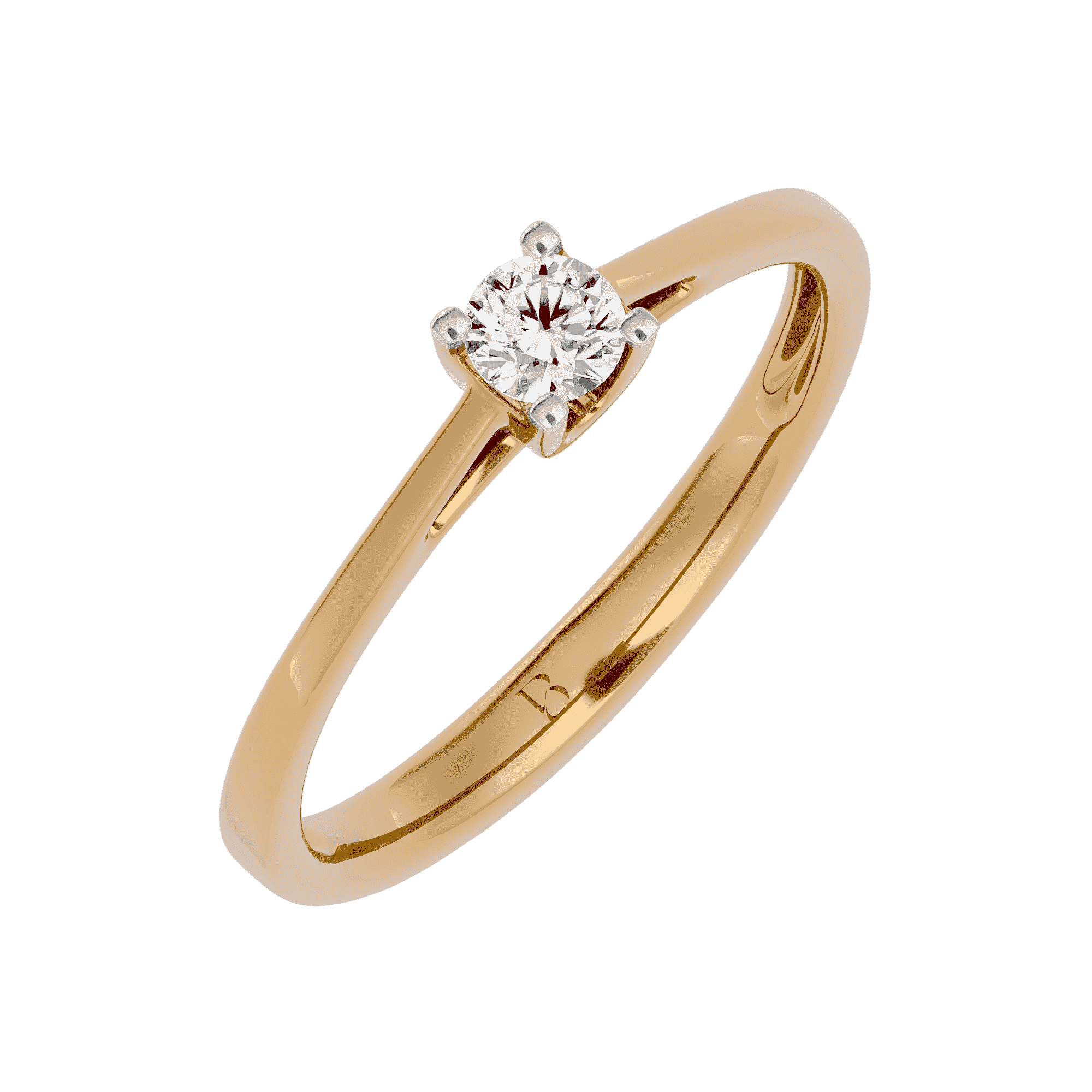 0.17 Ct Lab grown diamond ring in 14Kt gold - Blu Diamonds