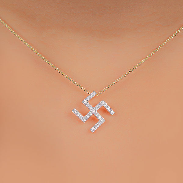 Swastik Lab Grown Diamond Pendant