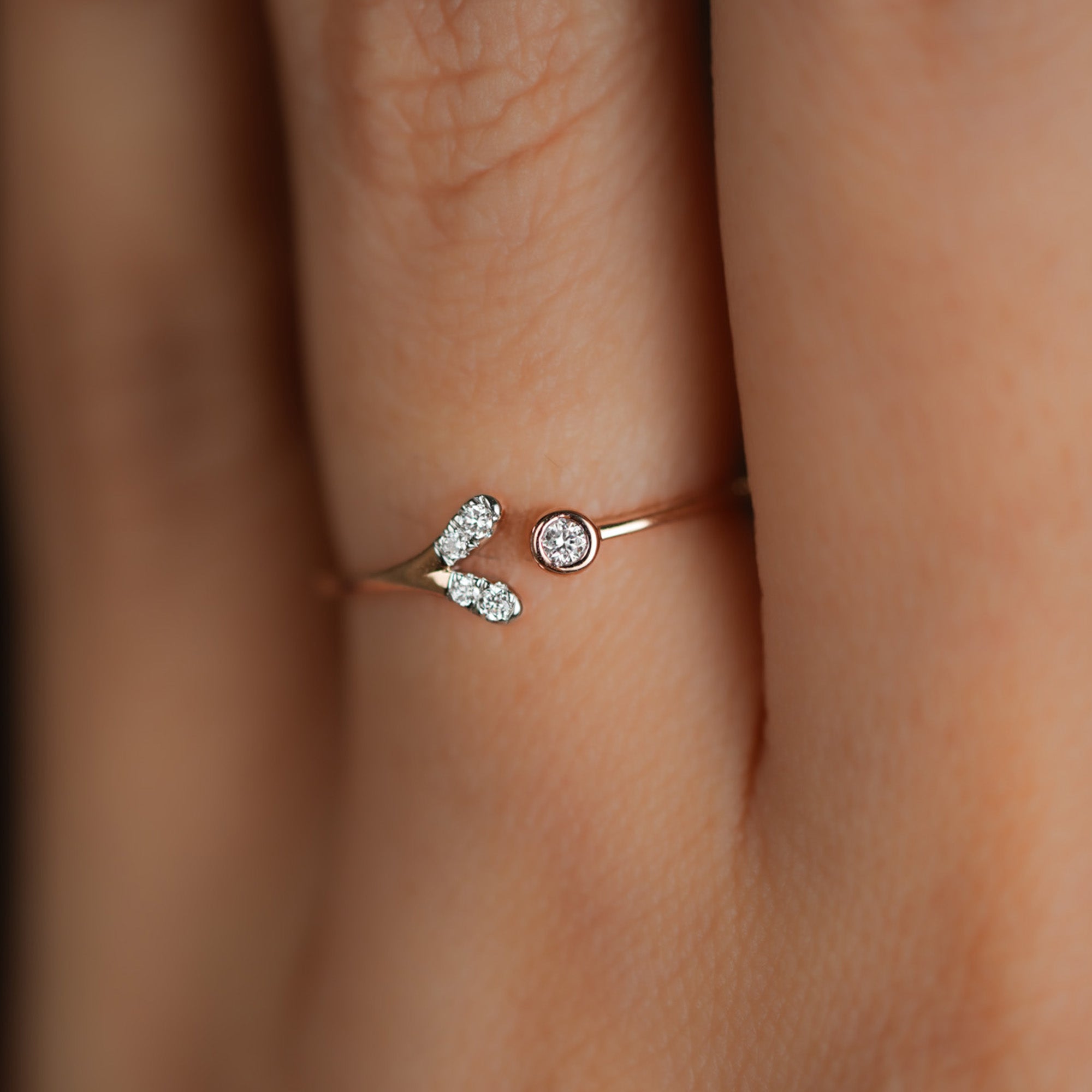 0.04Ct Lab Grown Diamond Ring in 14Kt Gold For Women - Blu Diamonds