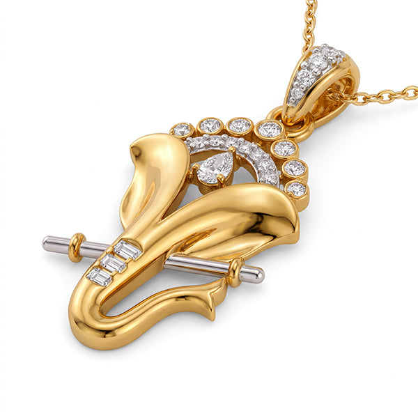 Divine Ganesh Lab Grown Diamond Pendant