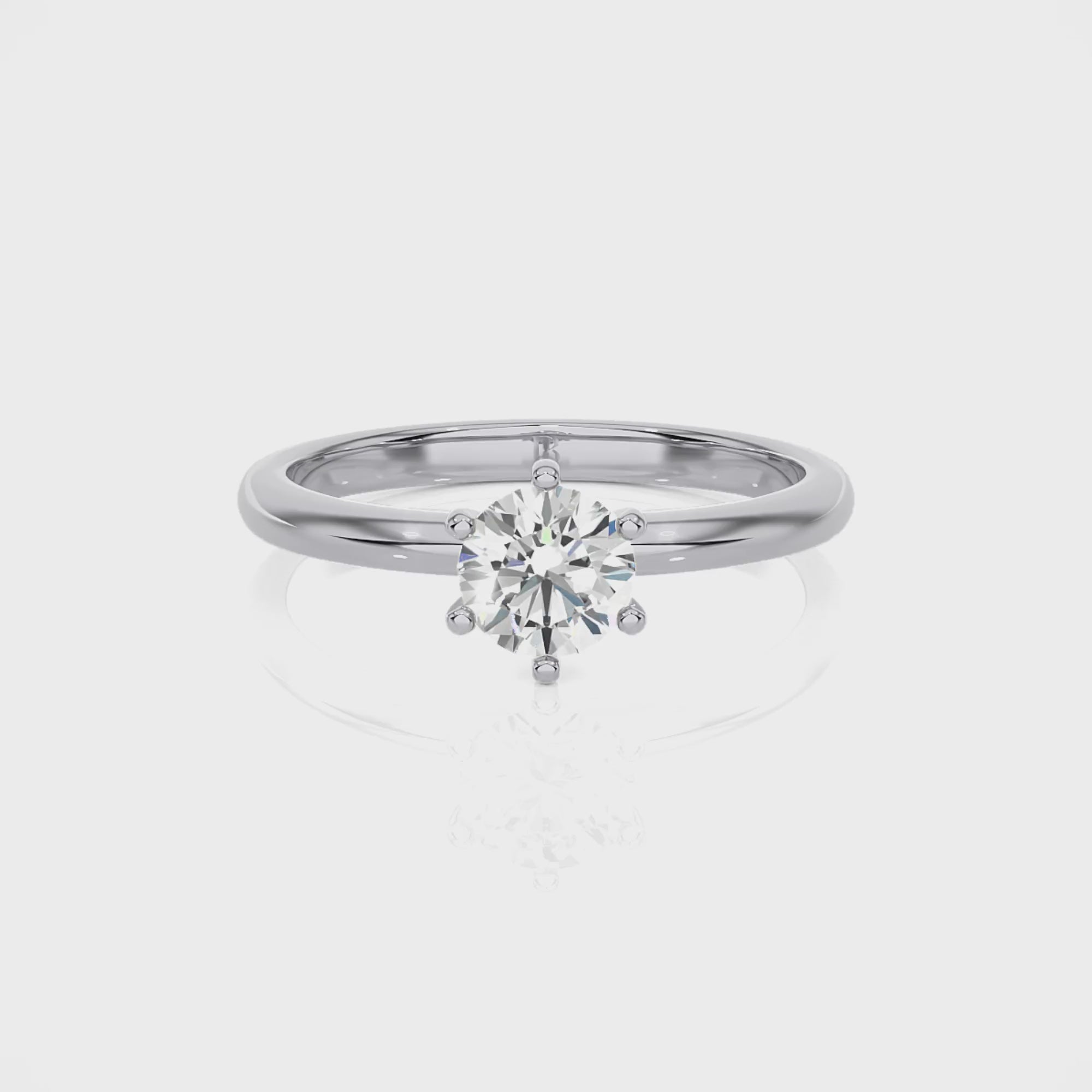 Radiant Eternity Solitaire Lab Grown Diamond Ring - 360 View