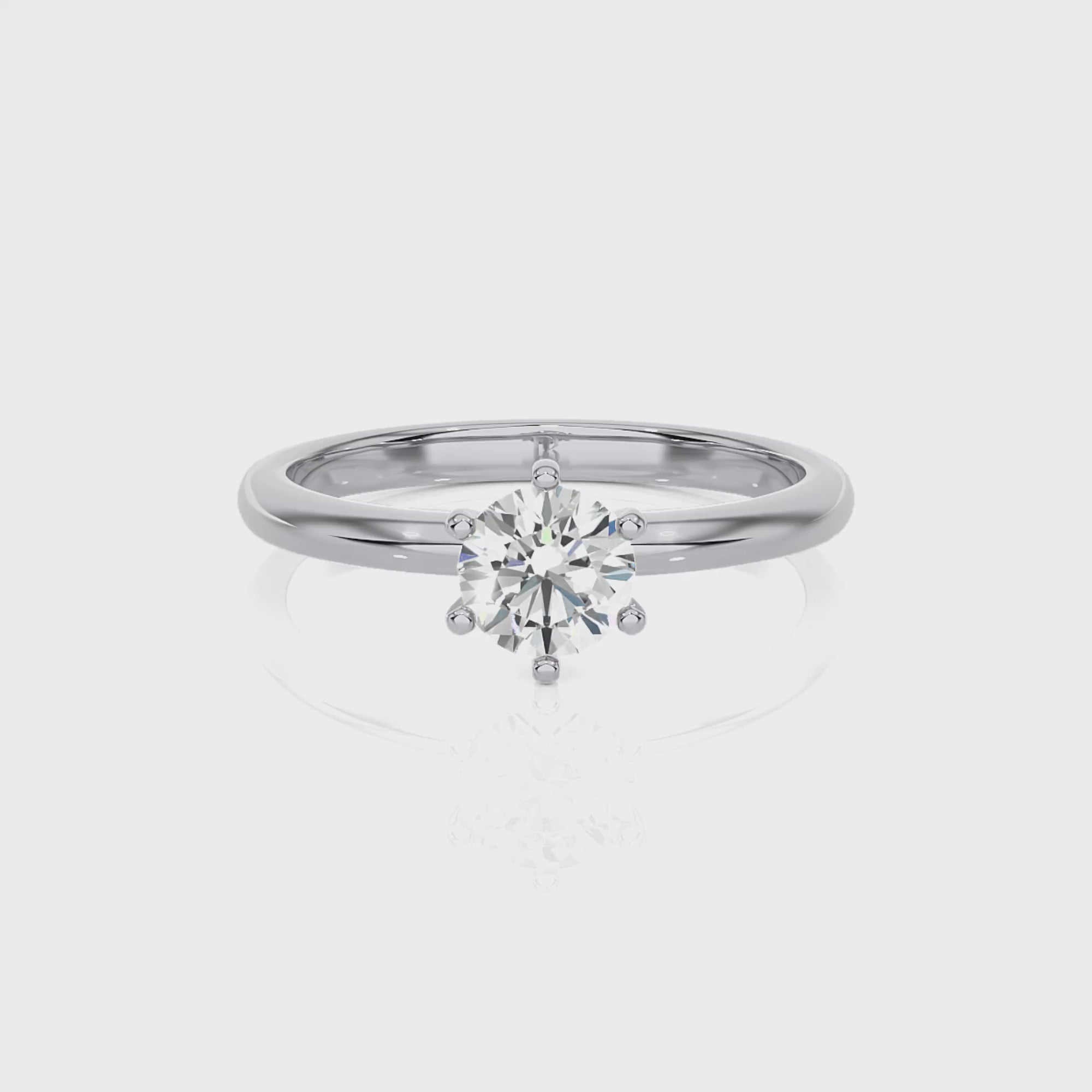 Solitaire Lab Grown Diamond Ring - White Gold - Blu Diamonds