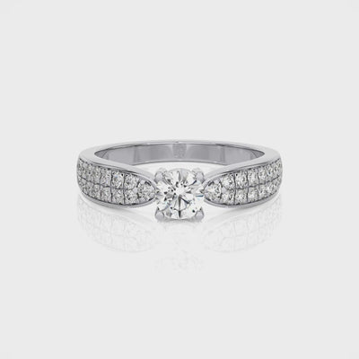 Circle of Elegance 0.63 Ct Solitaire Diamond Ring - White Gold - Blu Diamonds