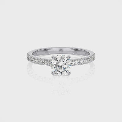 Solitaire Lab Grown Diamond Ring - 14Kt White Gold - Blu Diamonds