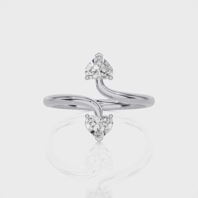 0.66Ct Heart Shaped Promise Ring in 14Kt White Gold - Blu Diamonds