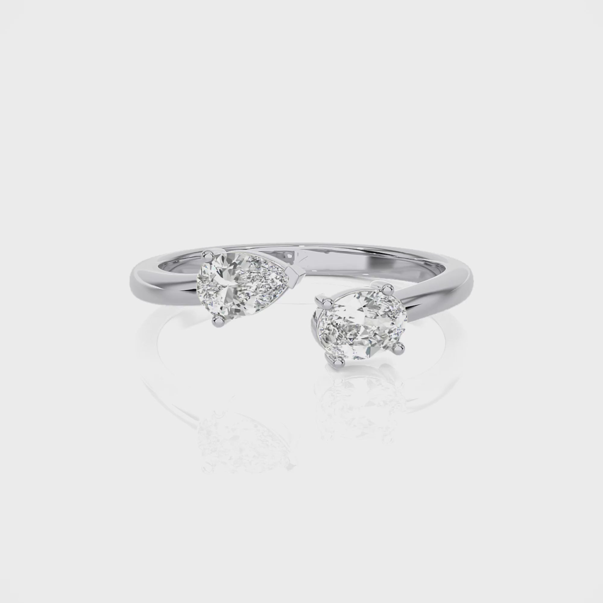 Twin Radiance Solitaire Lab Grown Diamond Ring in 14KT White Gold 