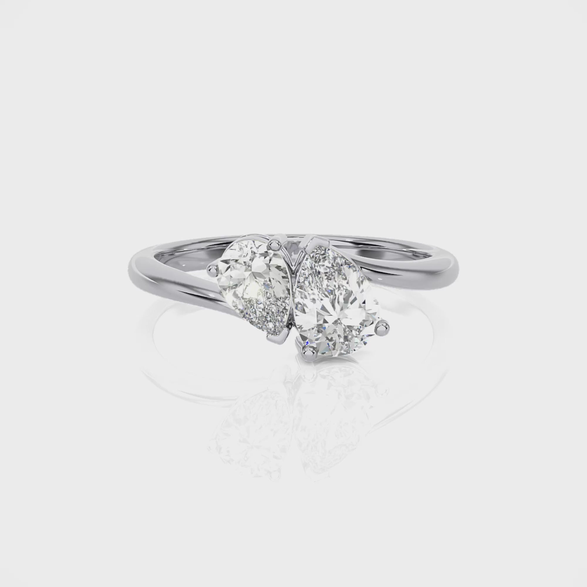 Solitaire Lab Grown Diamond Ring in 14 Kt white gold